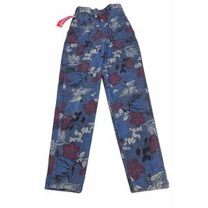 Vintage Lee Casuals Jeans Girls 14 Slim Blue Denim Pleated Capri Relaxed Thigh